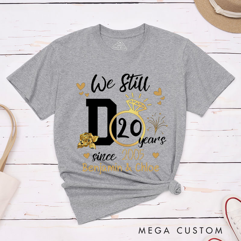 Personalized Couple 20th Anniversary T-Shirt We Still Do 20 Years Anniversary T-Shirts for Couple Wife Husband Gift Tees