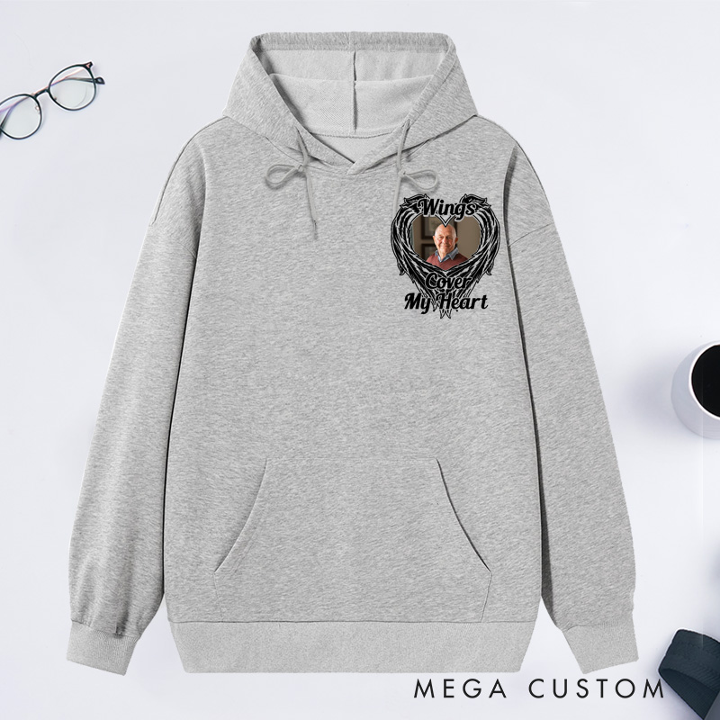 Personalized Memorial Photo Hoodie Custom Funeral Photo Remembrance Sympathy Sweatshirt for Loss of Father or Loved One Condolence Gift