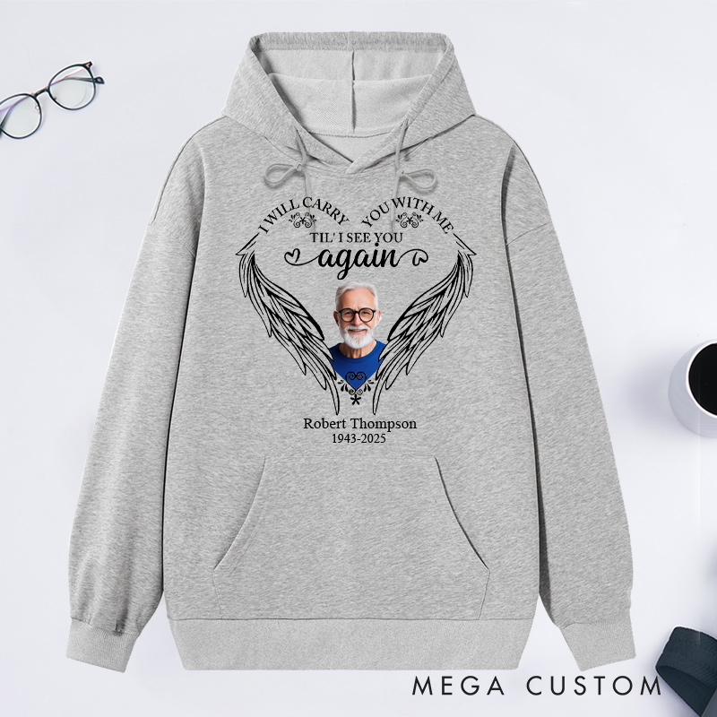 Personalized Memorial Photo Hoodie Remembrance Gift in Loving Memory Sweatshirt Sympathy Gift for Loss of Father Funeral Keepsake