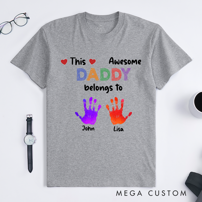 Personalized Father's Day Gift This Awesome Daddy Belongs to Theme Classic T-shirt
