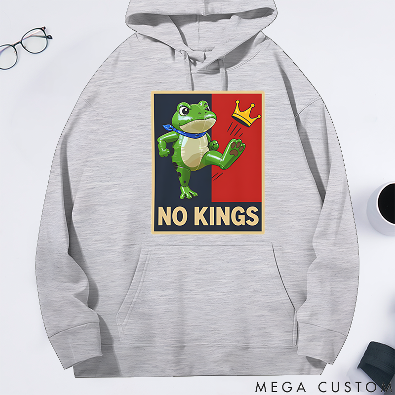 Personalized Classic Hoodie Portland Frog Protest No Kings in America Theme