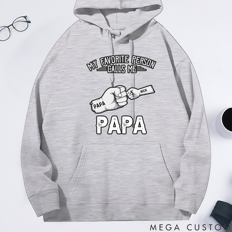 Personalized Classic Hoodie Best Dad Ever Fist Bump Design