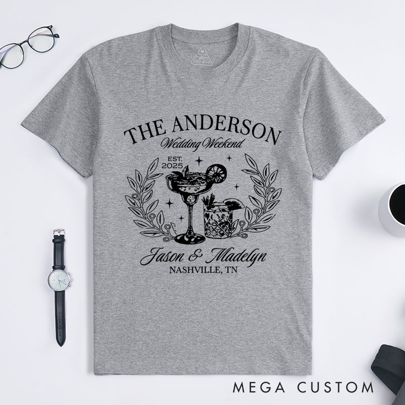 Personalized Couple Wedding Weekend T-Shirt Wife Husband Wedding Anniversary Gift Shirt Anniversary Gift For Her Him