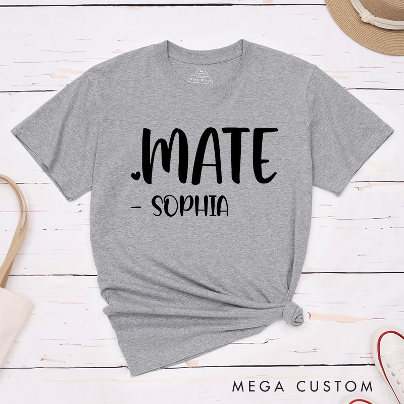 Personalized Couple Soul Mate with Heart Matching T-Shirt Valentine's Day T-Shirt for Husband Wife Boyfriend Girlfriend Gift for Hubby Wifey