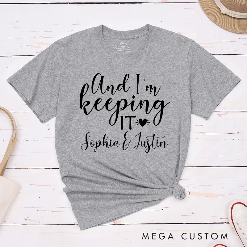 Personalized Couple She Stole My Heart And I'm Keeping It Matching T-Shirt Valentine's Day T-Shirt for Husband Wife Boyfriend Girlfriend Gift