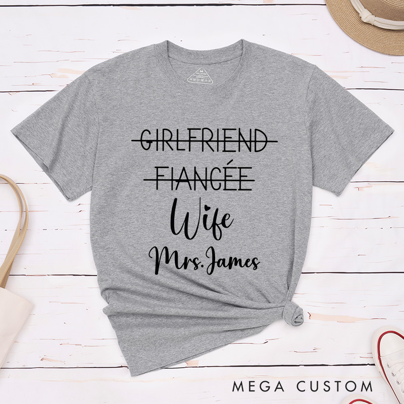 Personalized Playful Relationship Upgrade Husband and Wife Newlyweds Wedding Couple Classic T-Shirt