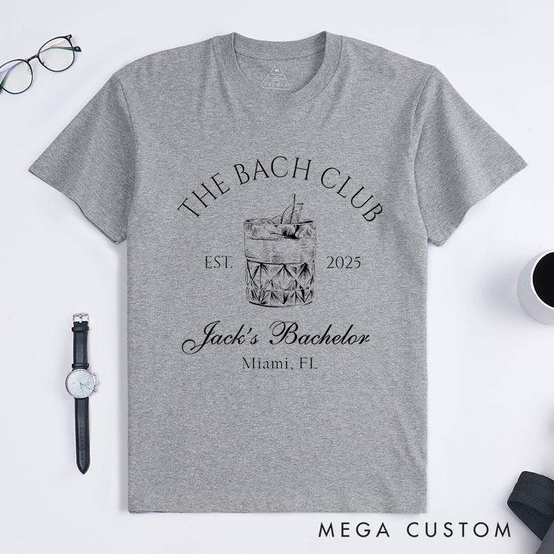 Personalized The Bach Club T-Shirt Groomsman Bachelor Party Shirts Groomsman Proposal Tops Wedding Favors Shirt for Groom Groomsman
