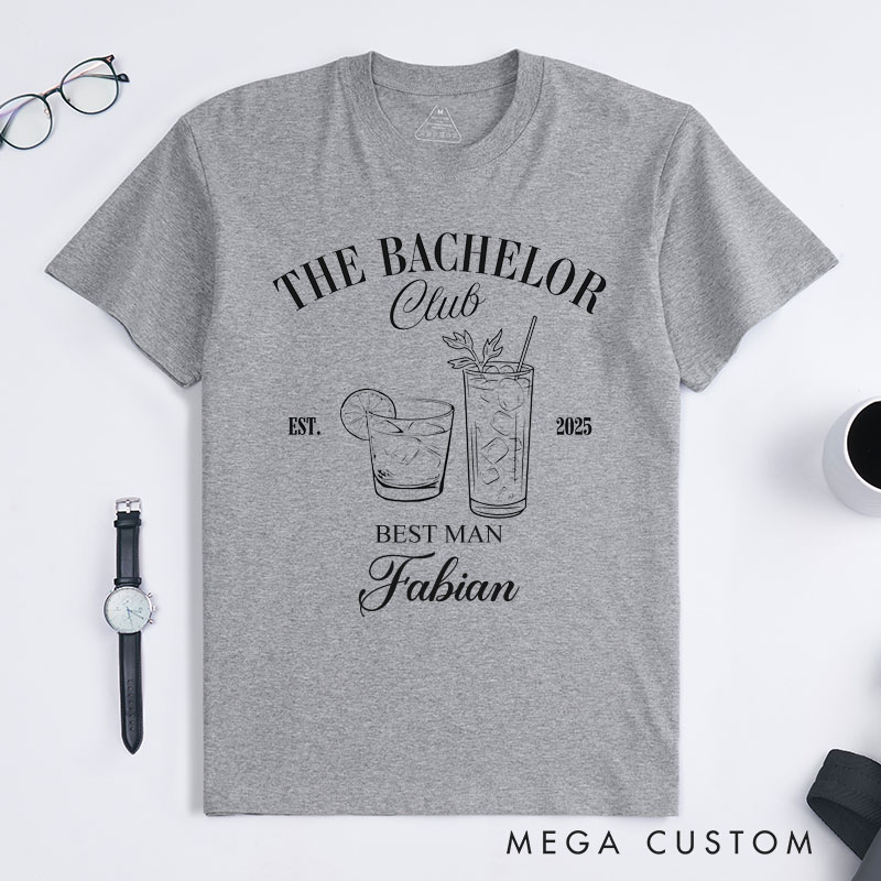 Personalized The Bachelor Club T-Shirts Groomsman Bachelor Party Shirt Groom T-Shirt Wedding Party Favors Top for Groomsmen Best Man