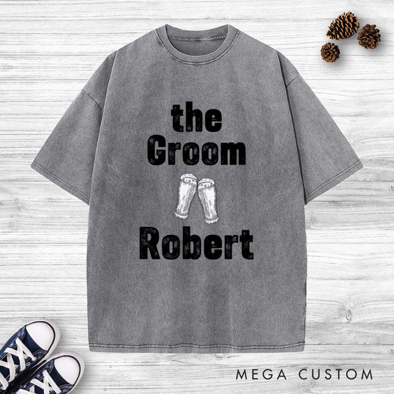 Personalized Cheers To Groom Bachelor Party T-Shirt Groomsman Stag Party Favors Shirt Bachelor Party Gift Tees Best Man Gift