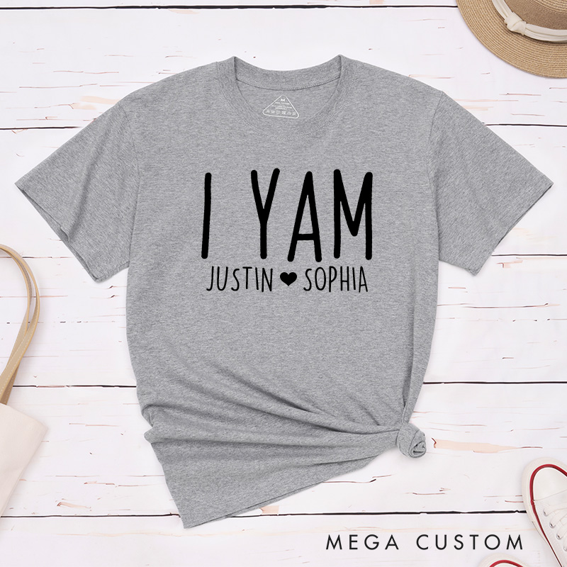 Personalized Couple She’s My Sweet Potato and I Yam Matching T-Shirt with Name Thanksgiving Day T-Shirt for Husband Wife Boyfriend Girlfriend Gift