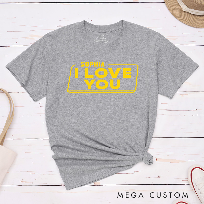 Personalized Couple Iconic I Love You and I Know Matching T-Shirt with Name Valentine's Day T-Shirt for Husband Wife Boyfriend Girlfriend Gift