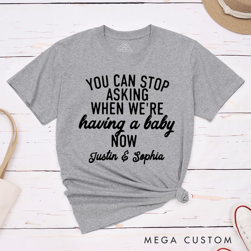 Personalized Couple We’re Pregnant But Mostly Her Matching T-Shirt Valentine's Day Classic T-Shirt for Husband Wife Wifey Hubby Gift