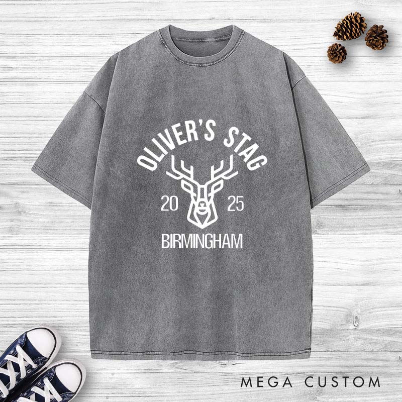 Personalized Groom Stag Party Washed T-Shirt Groomsmen Wedding Favors T-Shirt Retro Groomsman Bach y2k Washed T-Shirts for Best Man