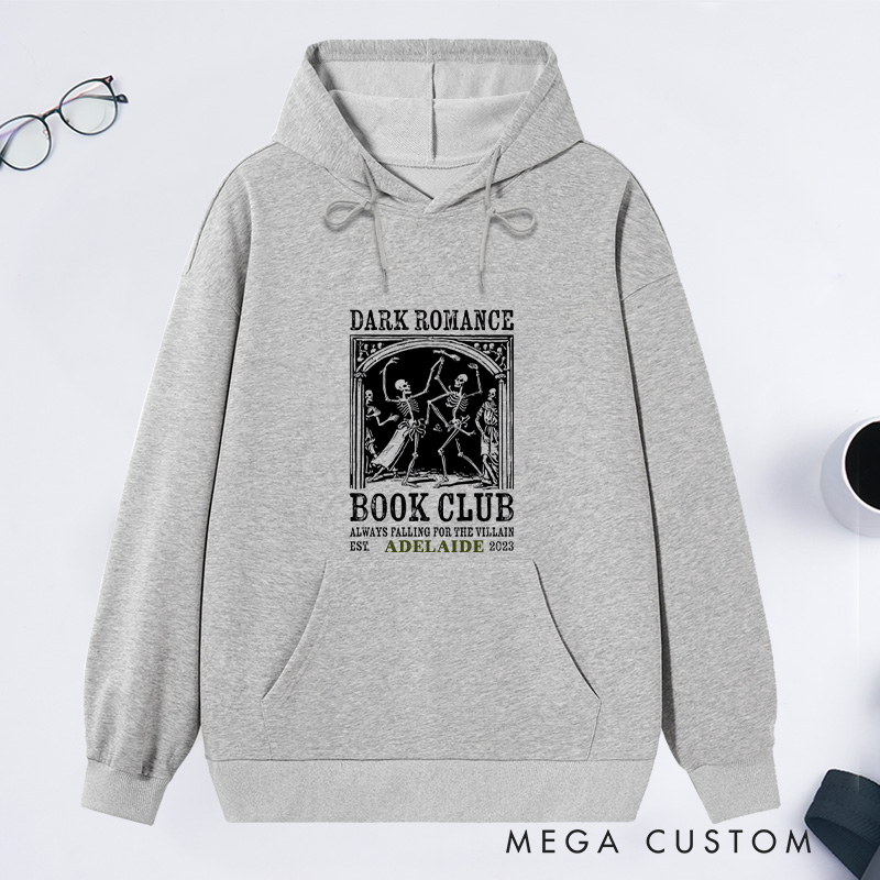 Personalized Dark Romance Book Club Classic Hoodies Custom Book Lover Hoodies with Name Reading Hoodies Librarian Gift Book Lover Gift for Reader