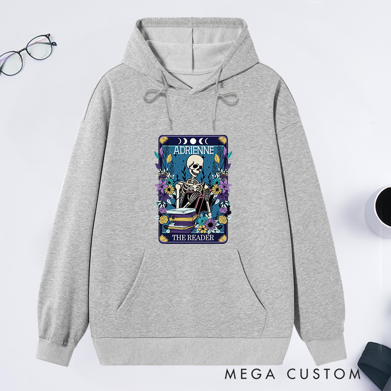 Personalized The Reader Classic Hoodies Custom Book Lover Hoodies with Name Reading Hoodies Librarian Gift Book Lover Gift for Reader