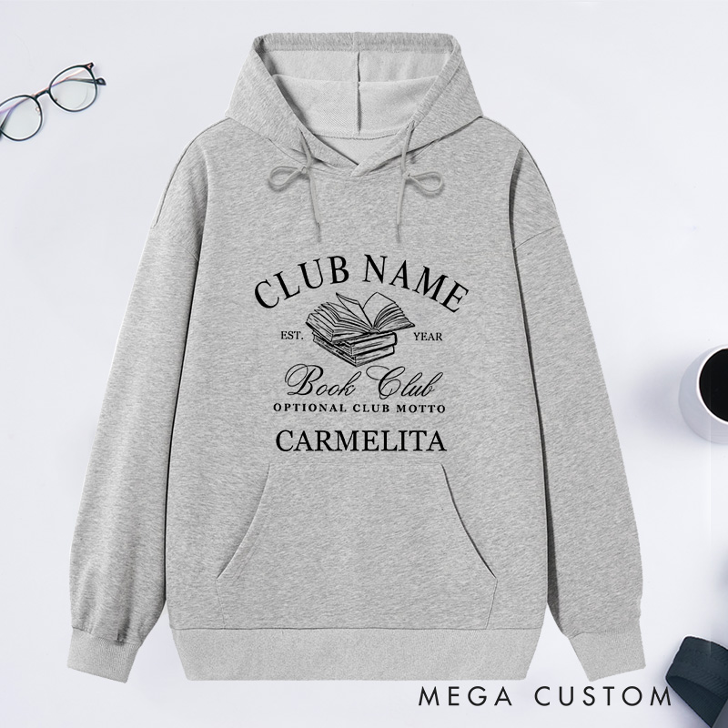 Personalized Book Club Classic Hoodies Reading Club Hoodies Custom Bookish Hoodies with Name Librarian Gift Book Lover Gift for Reader