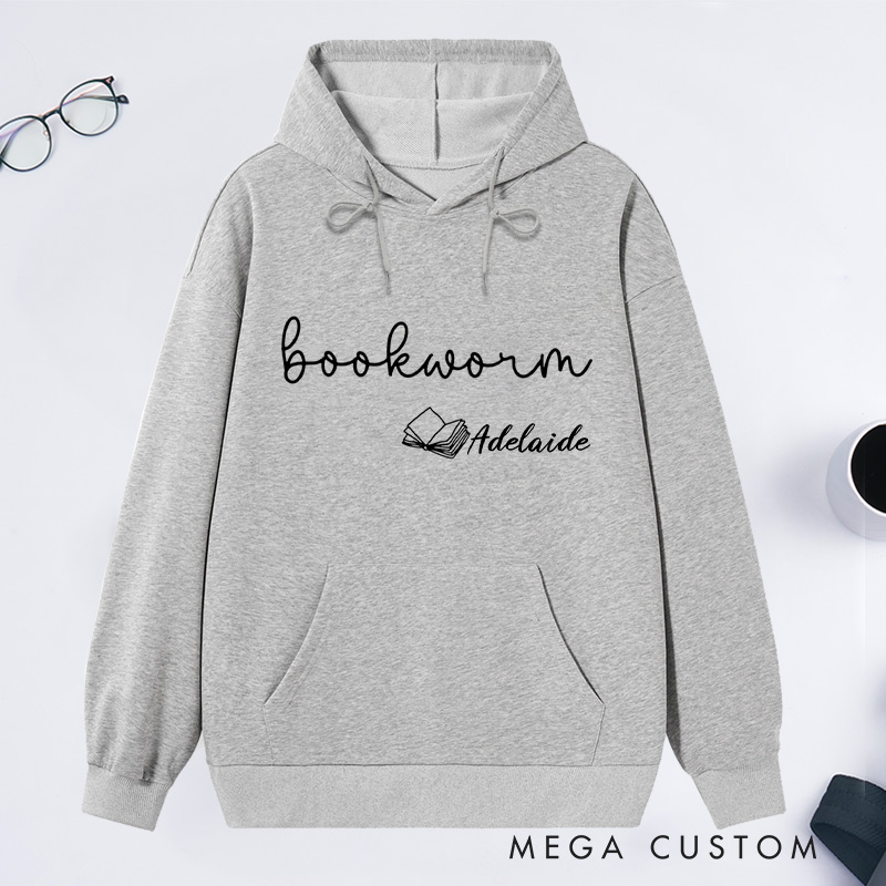 Personalized Bookworm Classic Hoodies Custom Bookish Hoodies with Name Librarian Gift Book Lover Gift Reading Gift for Reader Gift