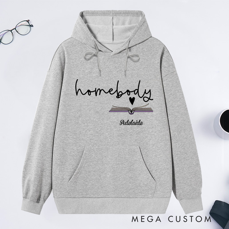 Personalized Homebody Classic Hoodies Custom Book Lover Hoodies with Name Bookish Hoodies Librarian Gift Book Lover Gift for Reader