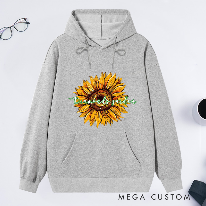 Personalized Sunflower Classic Hoodies Custom Hoodies with Name Plant Lover Gift Gardening Lover Gift for Gardener Gift