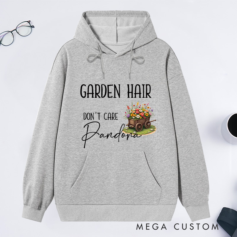 Personalized Garden Hair Don't Care Classic Hoodies Custom Hoodies with Name Plant Lover Gift Gardening Lover Gift for Gardener Gift