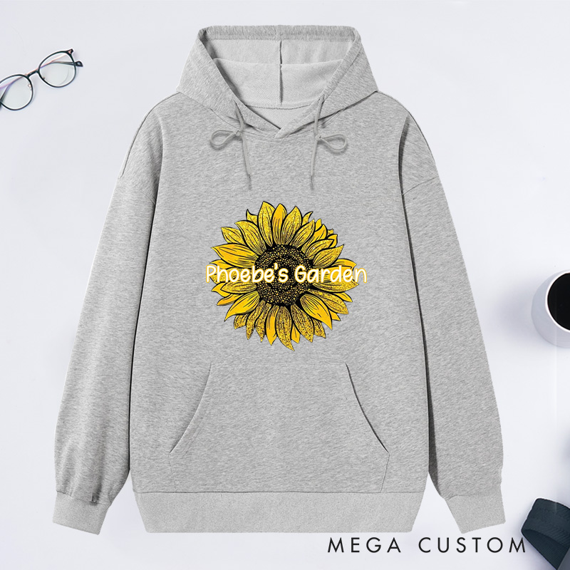 Personalized Sunflower Classic Hoodies Custom Plant Lady Hoodies with Name Plant Lover Gift Gardening Lover Gift for Gardener Gift