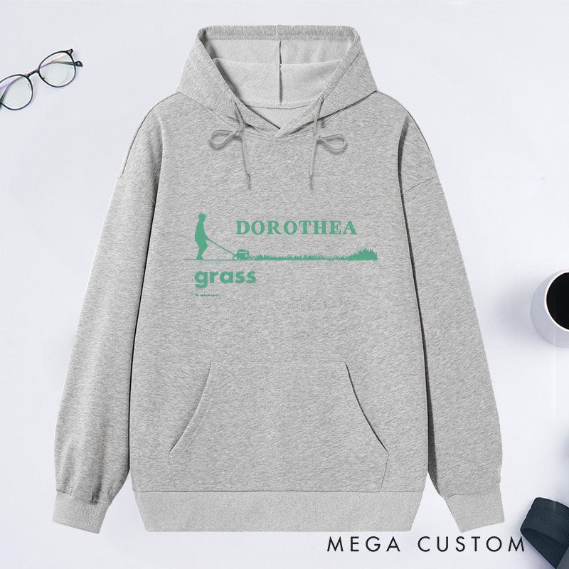Personalized Grass Men's Classic Hoodies Men's Hoodies with Name Plant Lover Gift Gardening Lover Gift for Gardener Gift