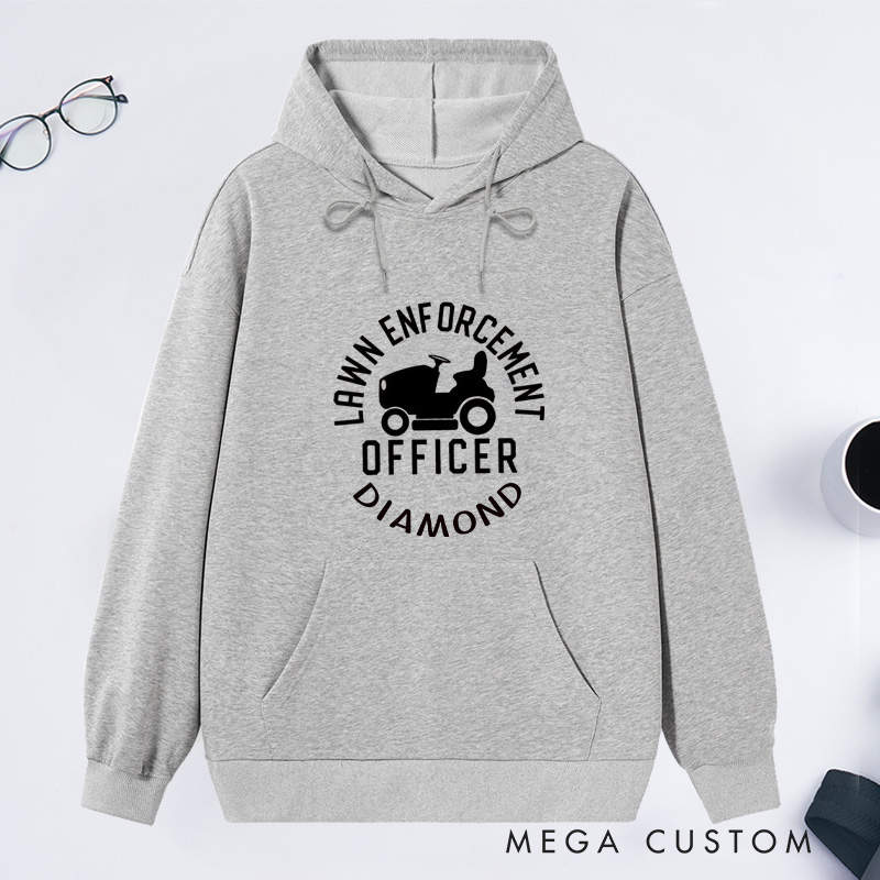 Personalized Lawn Enforcement Classic Hoodies Men's Hoodies with Name Plant Lover Gift Gardening Lover Gift for Gardener Gift