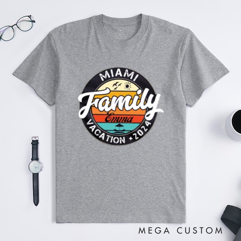 Personalized 2025 Family Vacation Custom Tee Family Trip Outfit for Summer Adventures Classic T-Shirt
