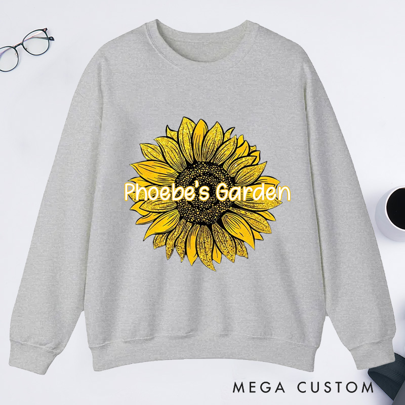 Personalized Sunflower Classic Sweatshirts Plant Lady Sweatshirt with Name Gardener Sweatshirt Plant Lover Gift Gardening Gift Gardener Gift