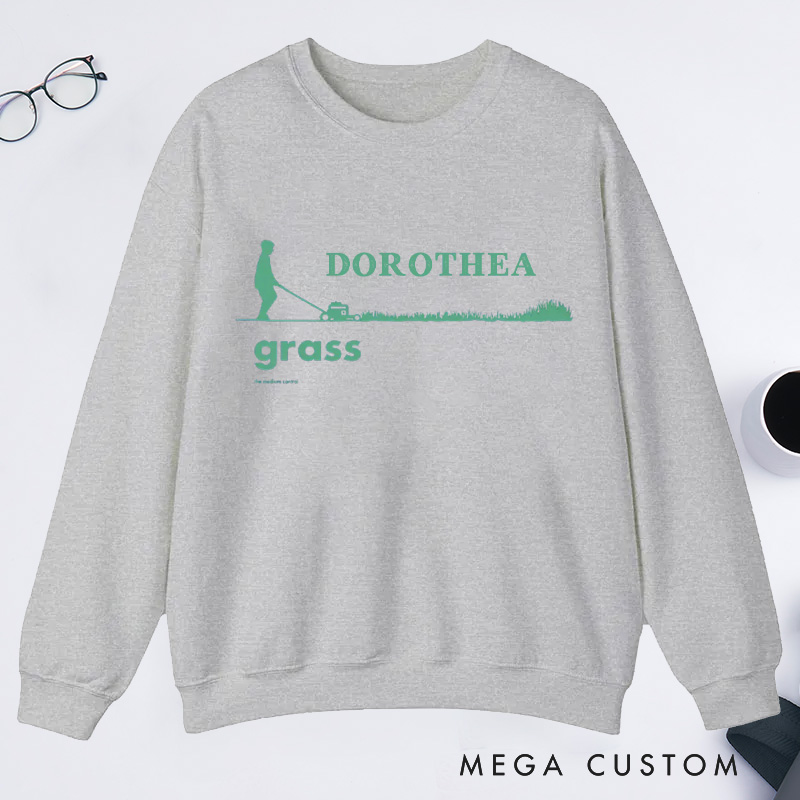 Personalized Grass Men's Classic Sweatshirts Garden Sweatshirt with Name Gardener Sweatshirt Plant Lover Gift Gardening Gift for Father