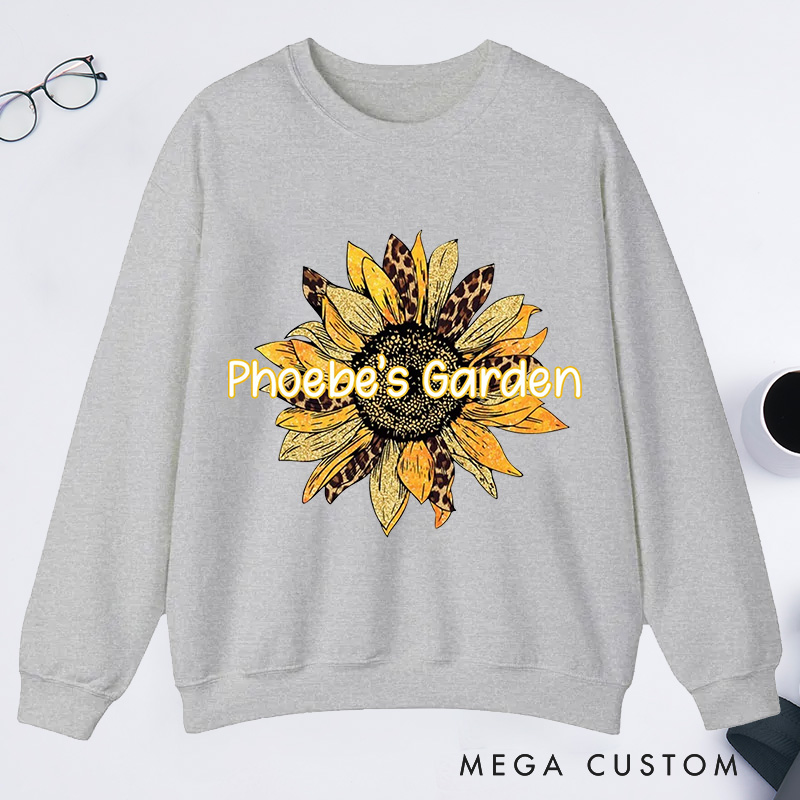 Personalized Sunflower Classic Sweatshirts with Name Gardener Sweatshirt Plant Lover Gift Gardening Lover Gift for Gardener Gift