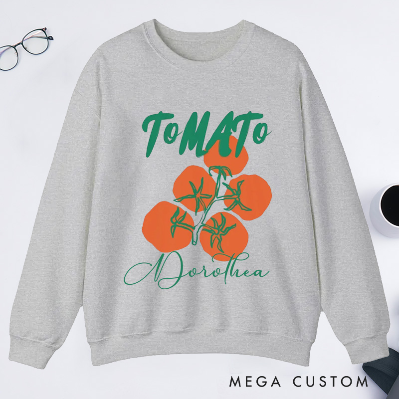 Personalized Tomato Classic Sweatshirts  Farmers Market Sweatshirt Gardener Sweatshirt with Name Plant Lover Gift Gardening Lover Gift