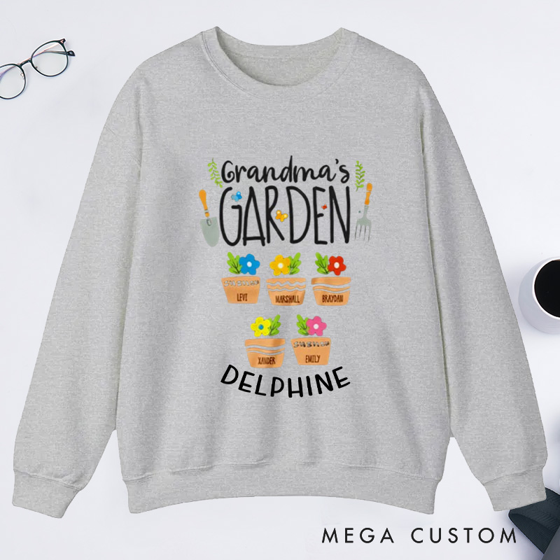 Personalized Grandma's Garden Classic Sweatshirts Grandma Sweatshirt Nana Sweatshirt Grandma Gift Gardening Gifts Mother's Day Gift