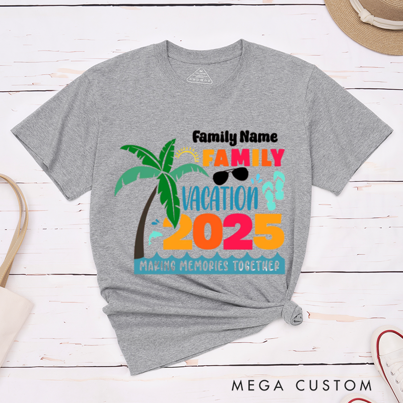 Personalized 2025 Family Vacation Matching Shirts for Making Memories Together at the Beach Classic T-shirt