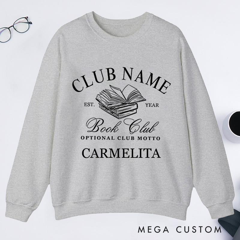 Personalized Book Club Classic Sweatshirts Custom Bookish Sweatshirt with Name Reading Club Sweatshirt Book Lover Gift Librarian Gift Reading Gift