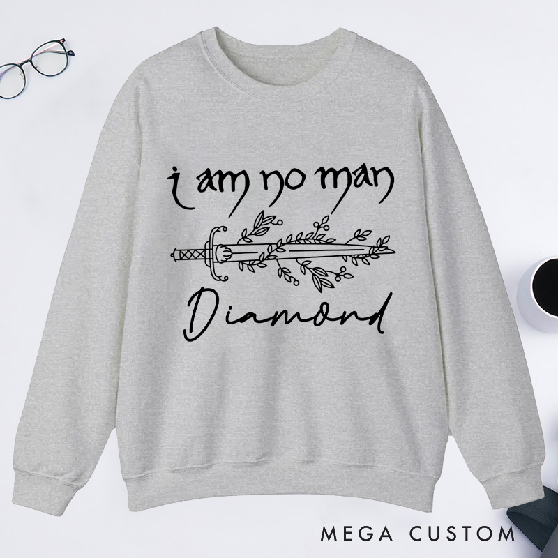 Personalized I Am No Man Classic Sweatshirts Reading Fandom Sweatshirt Bookish Sweatshirt with Name for Book Lover Gift Librarian Gift