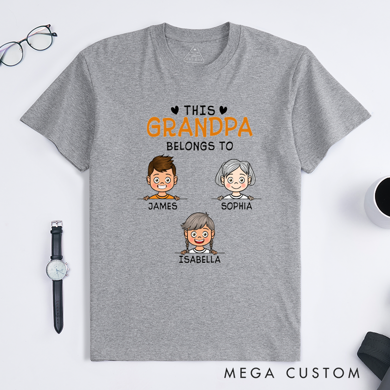 Personalized This Grandpa Belongs To Classic T-shirt