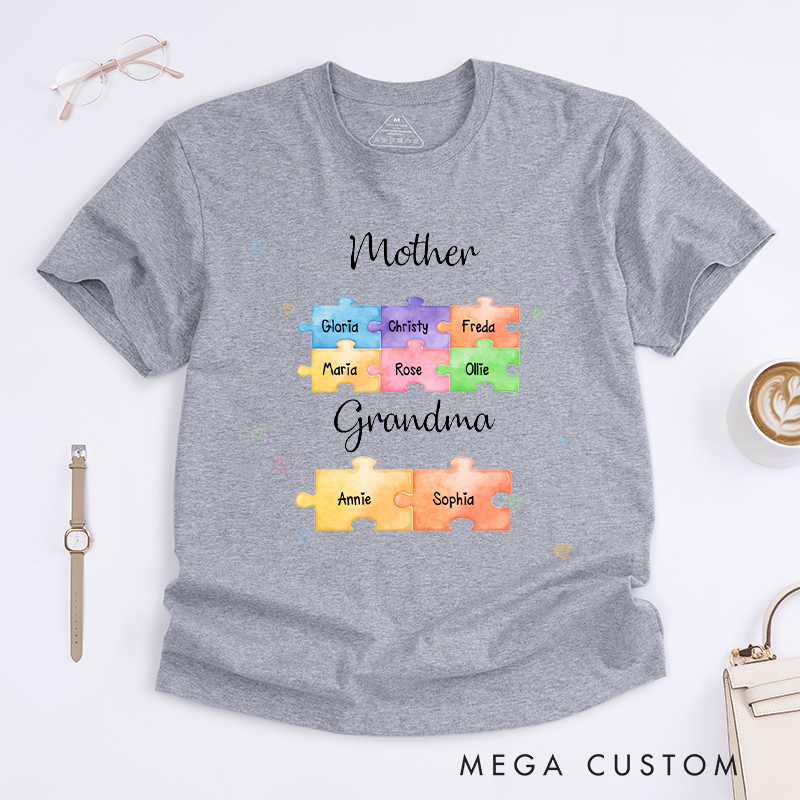 Personalized Puzzle Gift for Mom Grandmother Classic T-Shirt