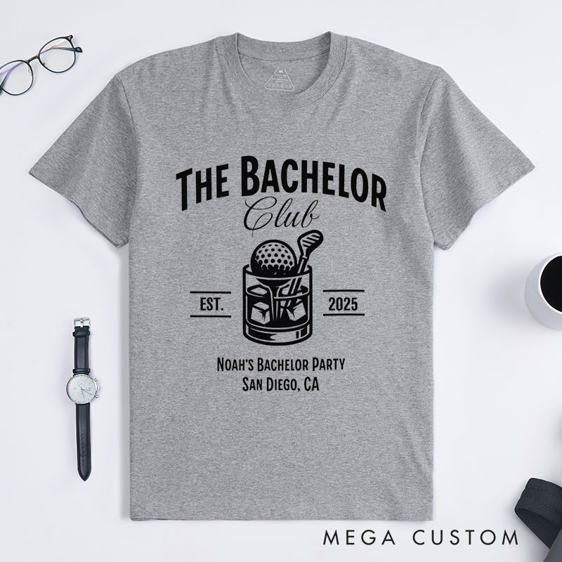 Personalized Groom Bachelor Club T-Shirt Golf Lover Bachelor Party Shirt Groomsman Proposal T-Shirt for Best Man Usher