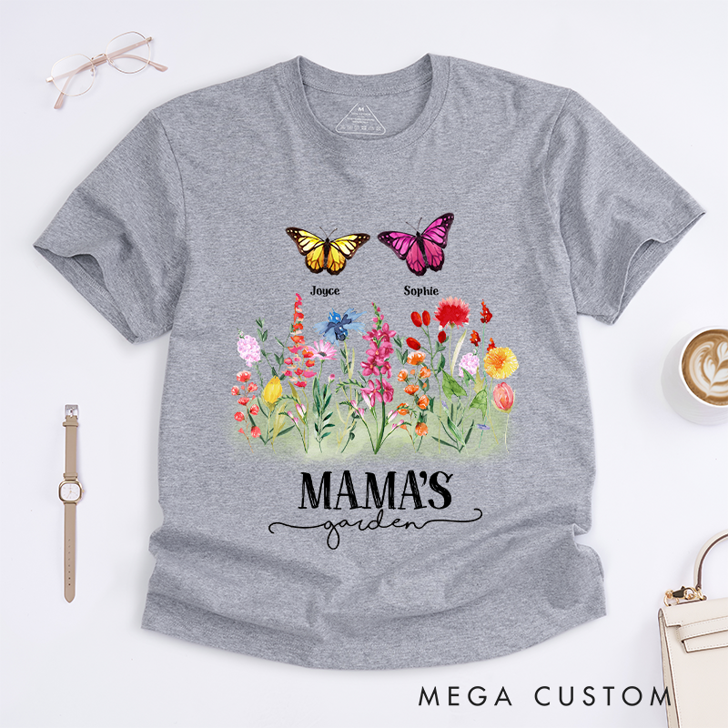 Personalized Garden Butterflies Classic T-Shirt Gifts for Mom Grandma