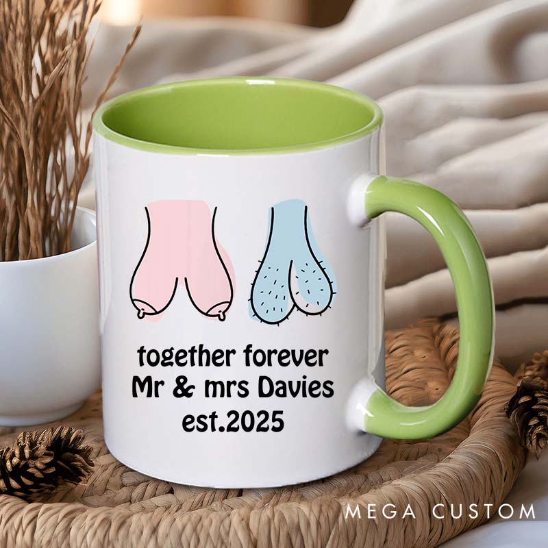 Personalized Mr & Mrs Mug Couple Forever Together Coffee Mugs Anniversary Valentines Gift Cup for Her Him