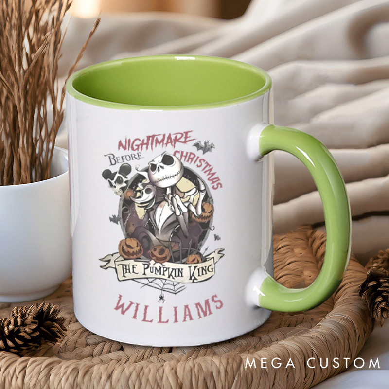 Personalized The Pumpkin King and Queen Halloween Couple Mugs 