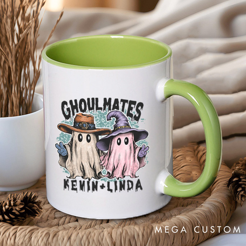 Personalized Ghoultmates Couple Ghost Halloween Couple Mugs