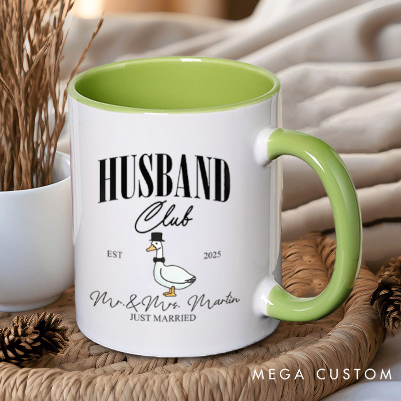 Personalized Just Married Husband and Wife Clubs Wedding Couple Mugs