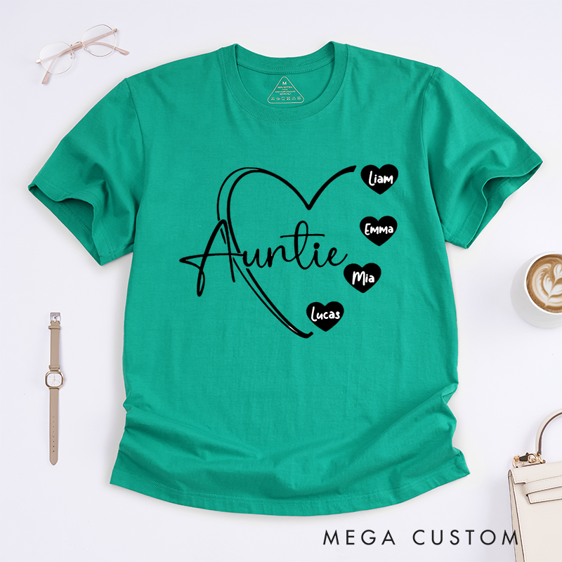 Personalized a Gift Auntie Heart Design Classic T-shirt