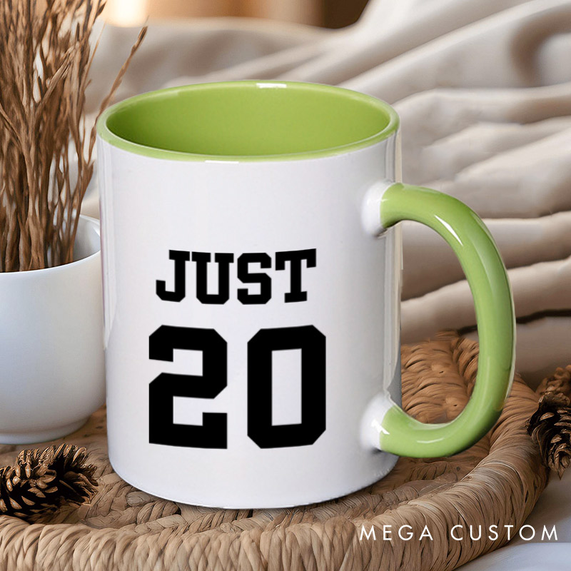 Personalized Bold Sports-Inspired Just Married Matching Wedding Couple Mugs