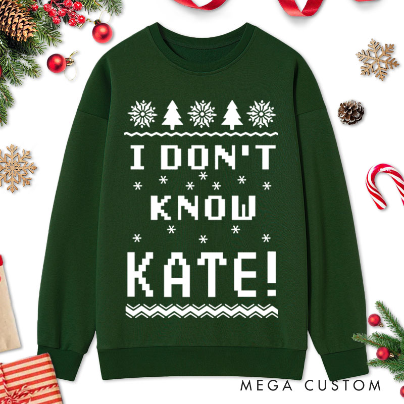 Personalized Couple Why Is the Carpet All Wet and I Don’t Know Christmas Sweatshirt Xmas Matching Sweatshirt for Husband Wife Boyfriend Girlfriend