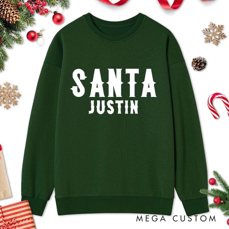 Personalized Couple Cute Santa and I Put Out for Santa Christmas Sweatshirt Couple Xmas Matching Sweatshirt for Husband Wife Boyfriend Girlfriend