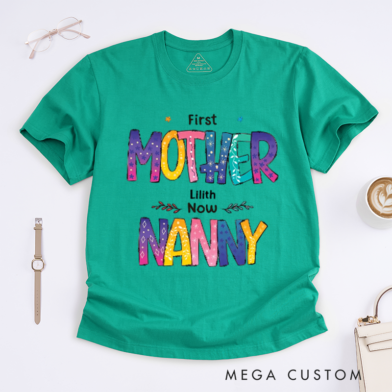 Personalized Color of Love First Mom Now Grandma Classic T-Shirt Mother's Day Gift