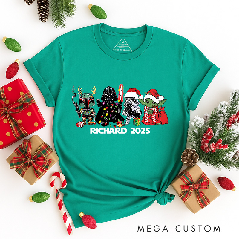 Personalized Star Crew Christmas Classic T-Shirts Galaxy War Film Tshirt Movie Holiday Shirt